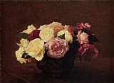 Henri Fantin-latour Canvas Paintings - Roses IX